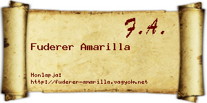 Fuderer Amarilla névjegykártya